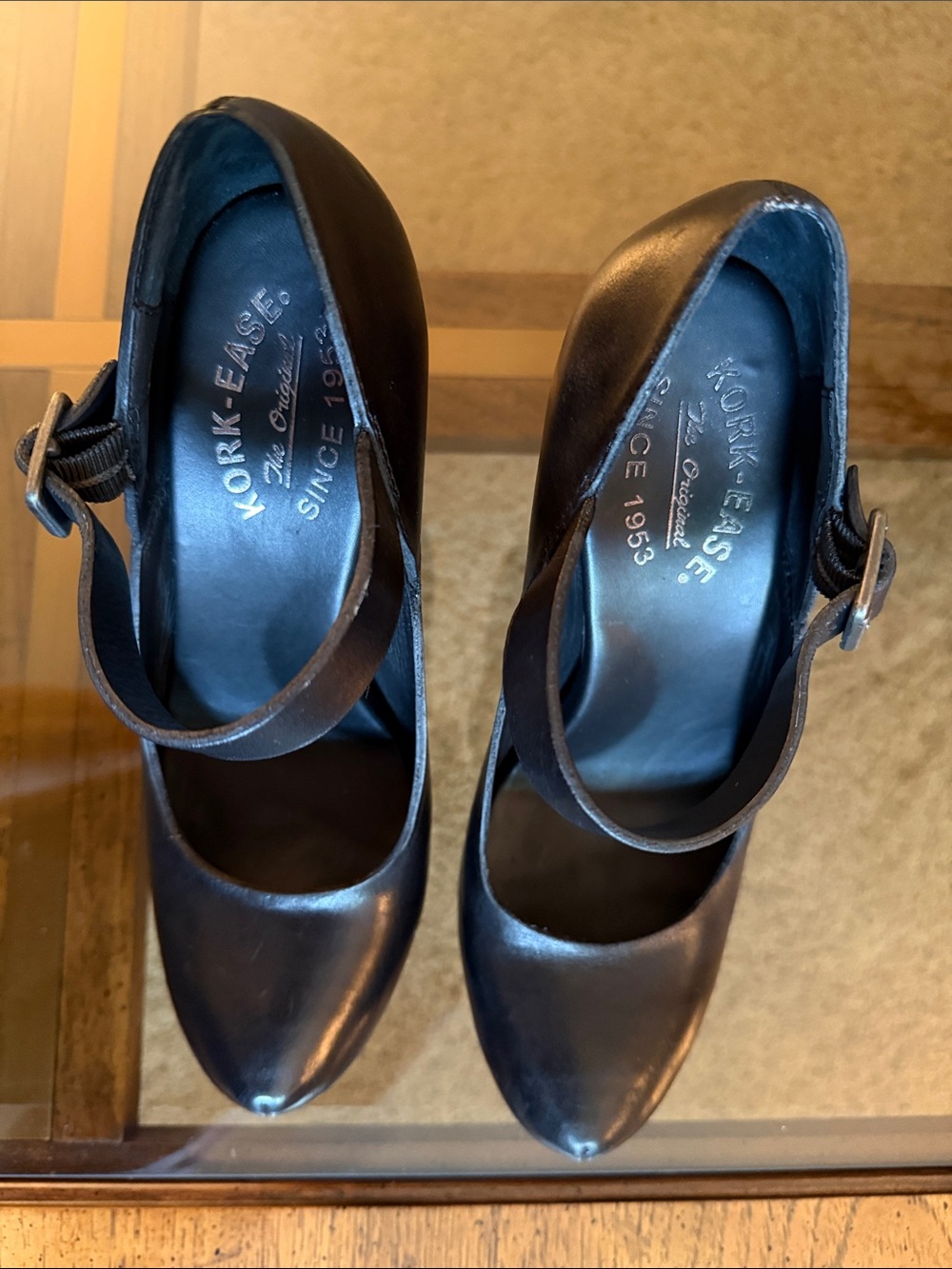 KORK-EASE “PRISCILLA” Black Leather Hidden Platform Mary Jane Heel - Size 8/39 - Picture 10 of 17